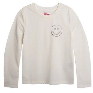 Epic Threads Little Girls Smiley Face Graphic T-shirt, White Size 6